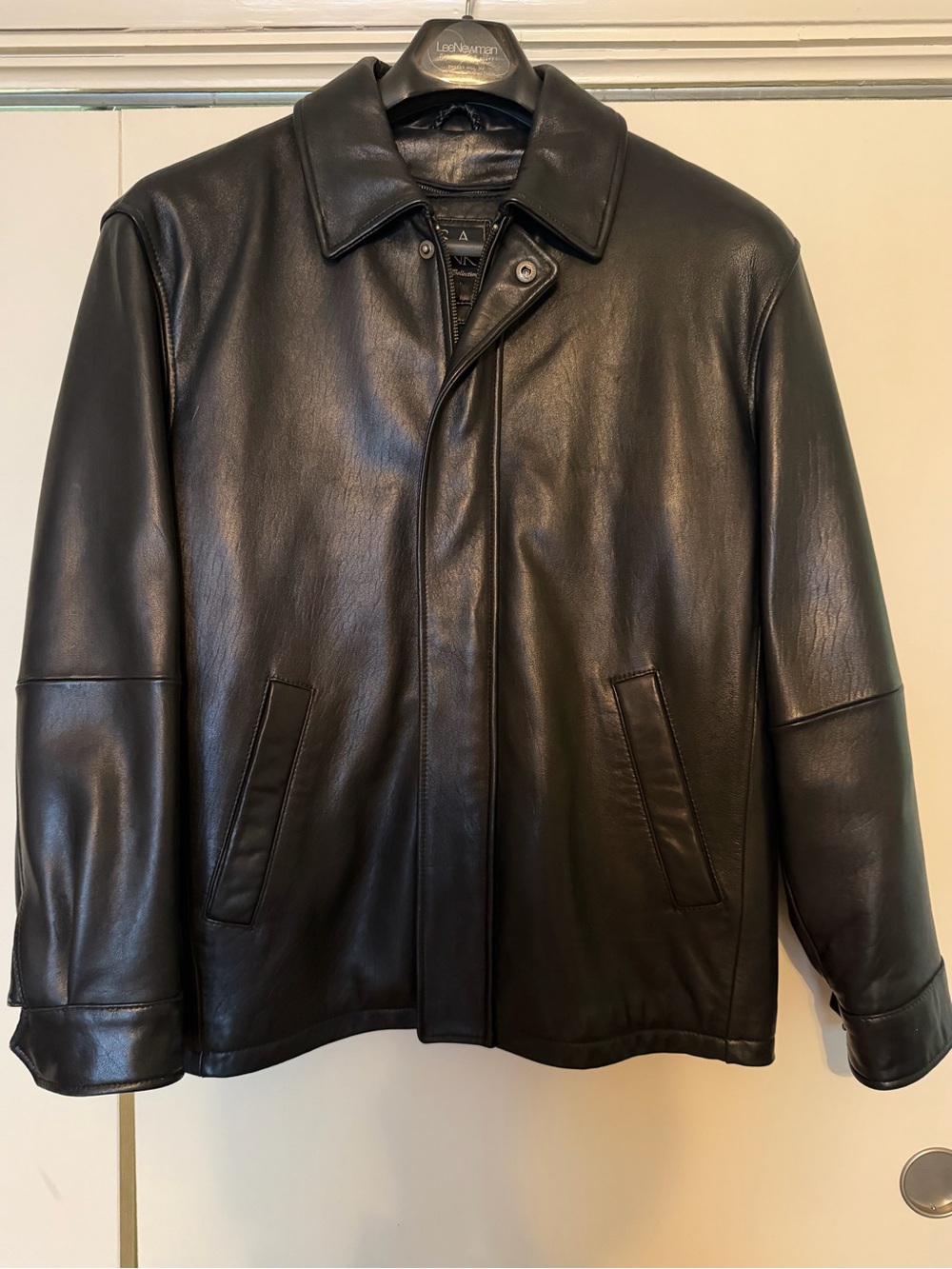 Jos. A. Bank Black Leather Bomber Jacket